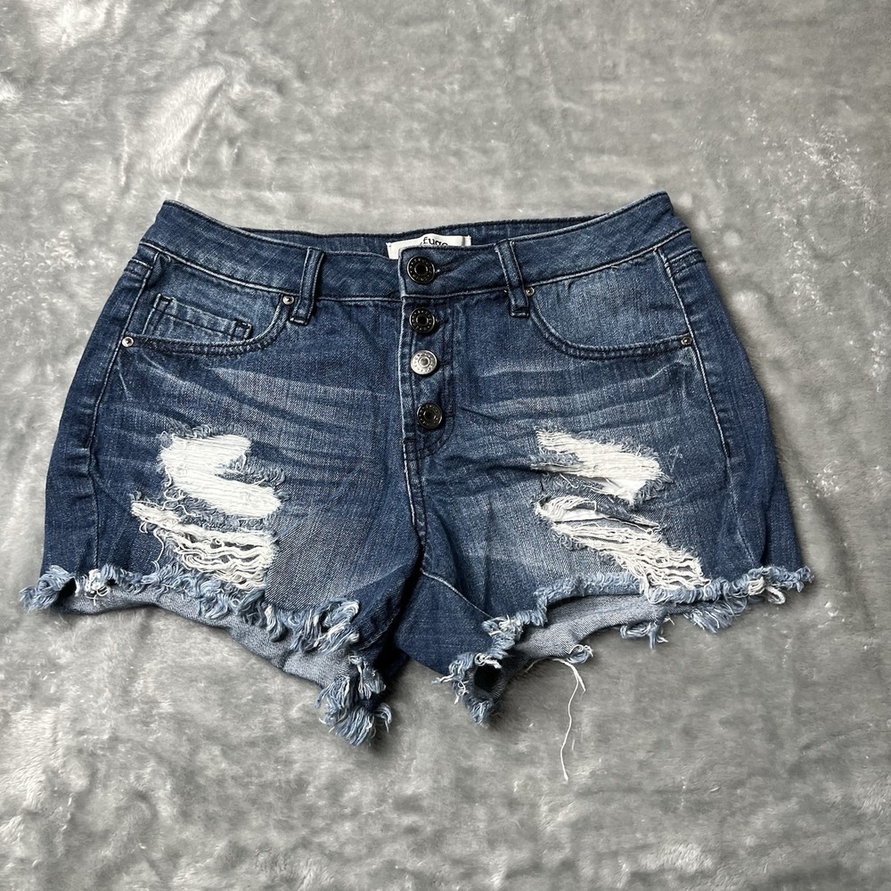 Refuge Shorts Women Size 2 Button Fly Distressed‎ Cut Off Denim Beach Summer
